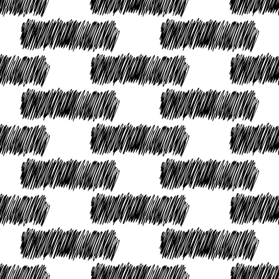 padrão sem emenda com pinceladas de lápis preto em formas abstratas sobre fundo branco. ilustração vetorial vetor