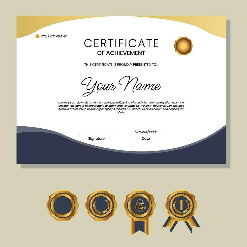 elegante certificado modelo. usar para imprimir, certificado, diploma, graduação vetor