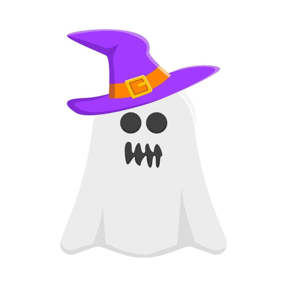 assustador chapéu bruxa dentro fantasma ilustração vetor