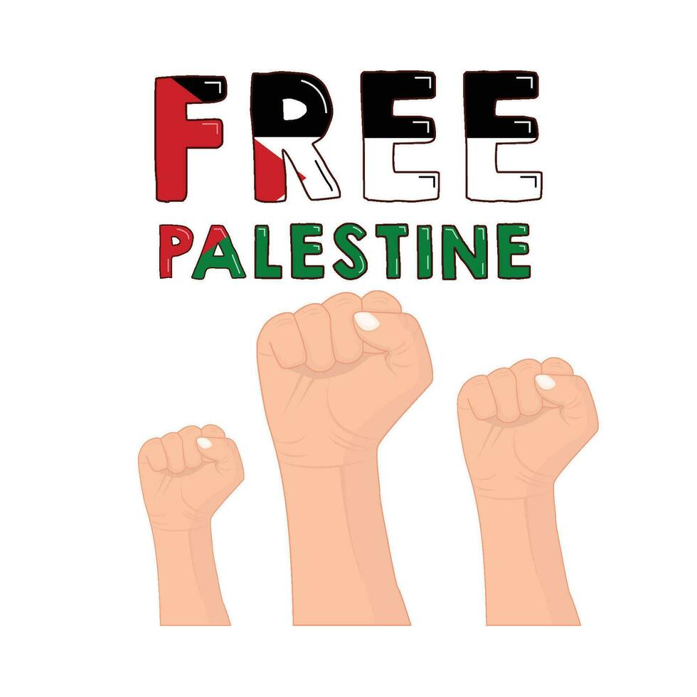 livre Palestina mão gesto ilustração vetor