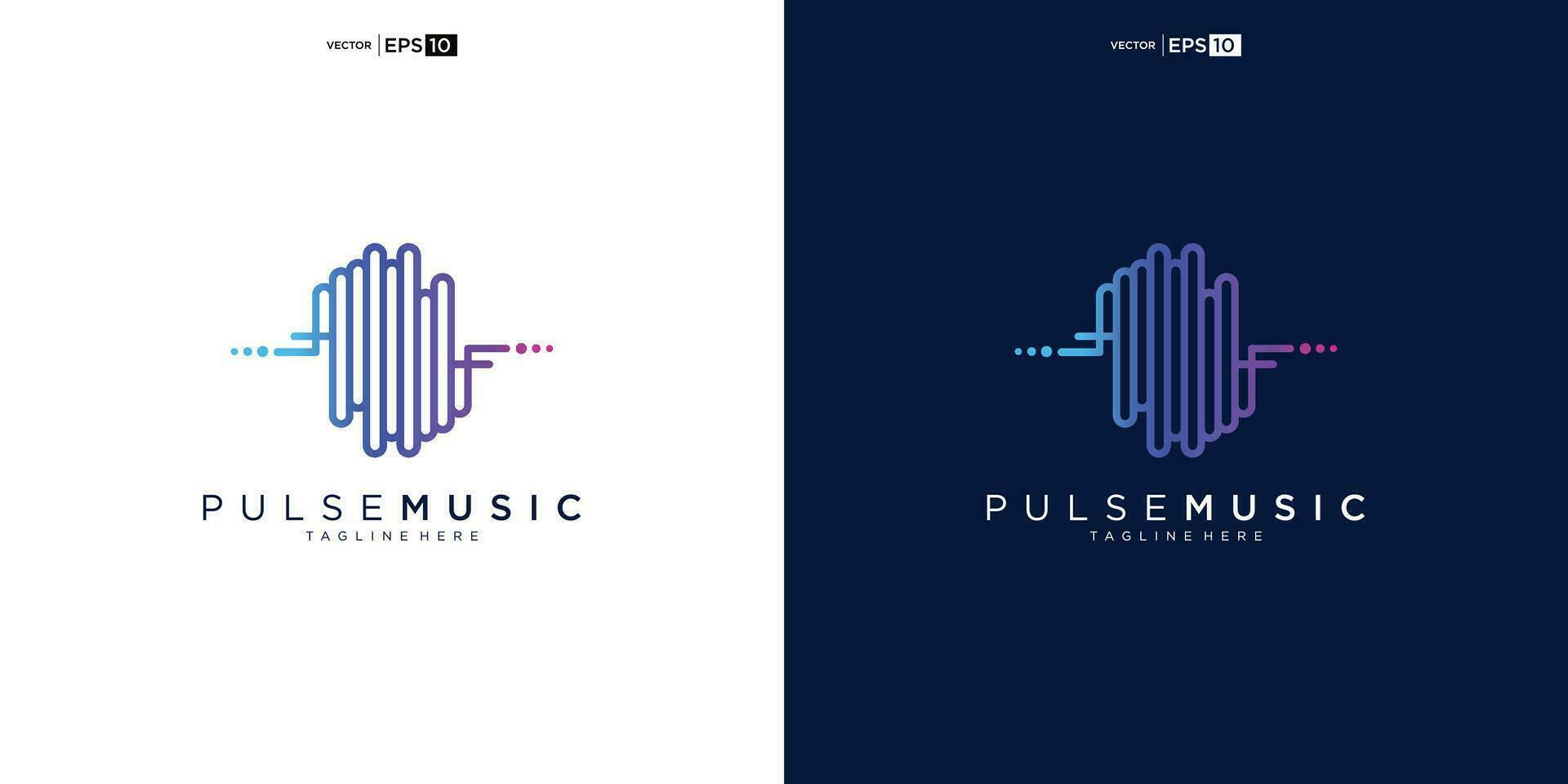 pulso música jogador logotipo elemento. logotipo modelo eletrônico música, equalizador, loja, audio onda logotipo Projeto conceito. vetor