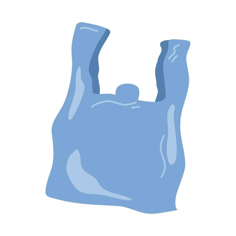 azul plástico mercearia saco ilustração vetor