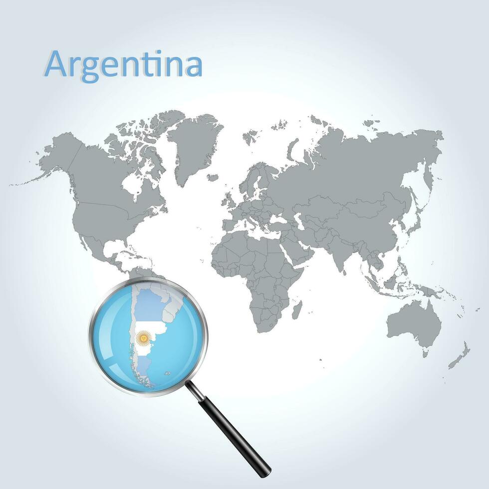ampliado mapa Argentina com a bandeira do Argentina alargamento do mapas, vetor arte