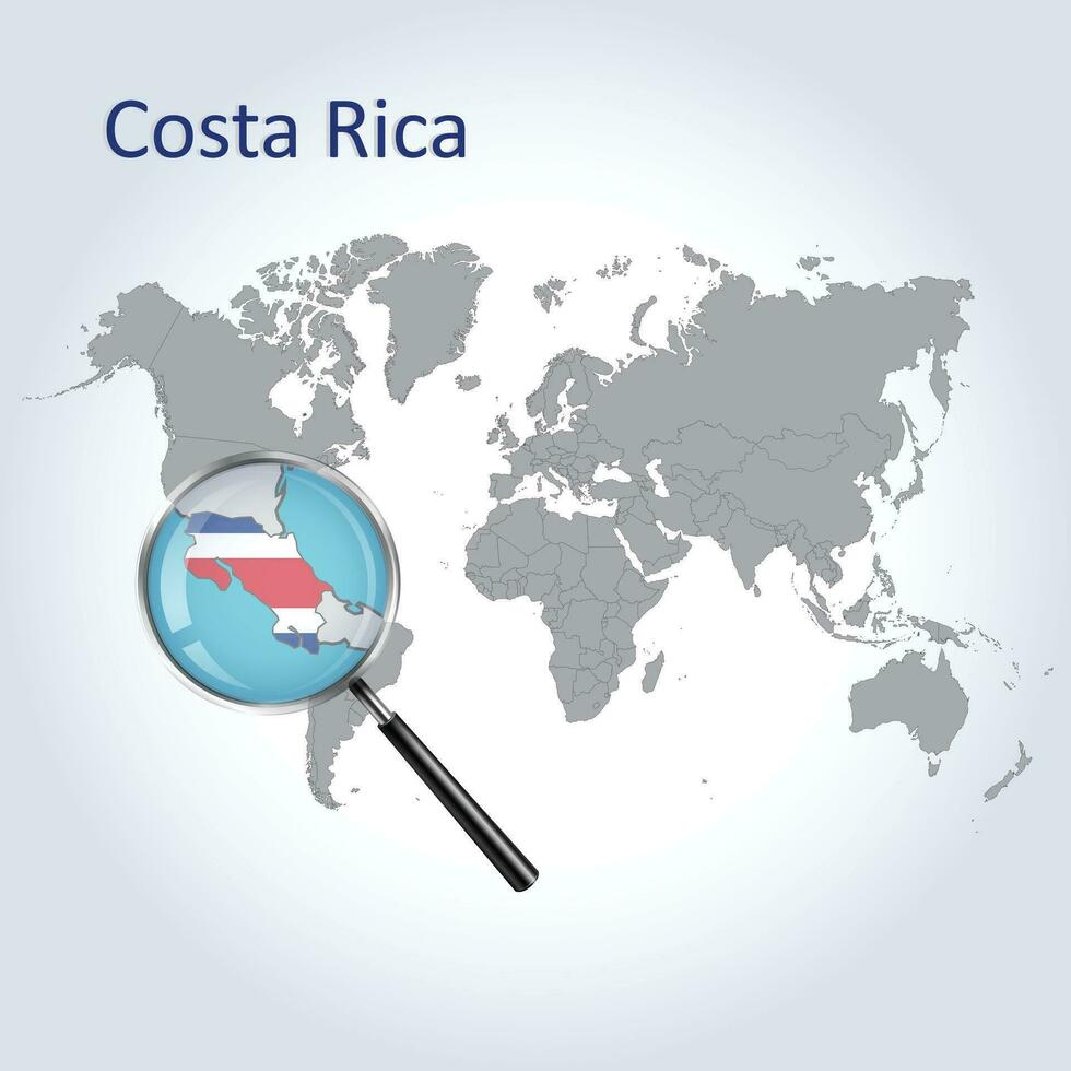 ampliado mapa costa rica com a bandeira do costa rica alargamento do mapas, vetor arte