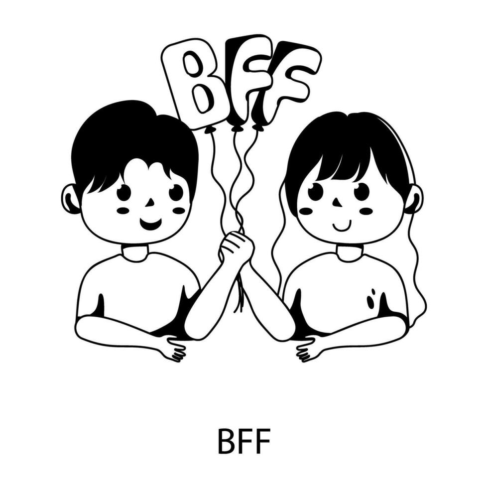 conceitos de bff da moda vetor