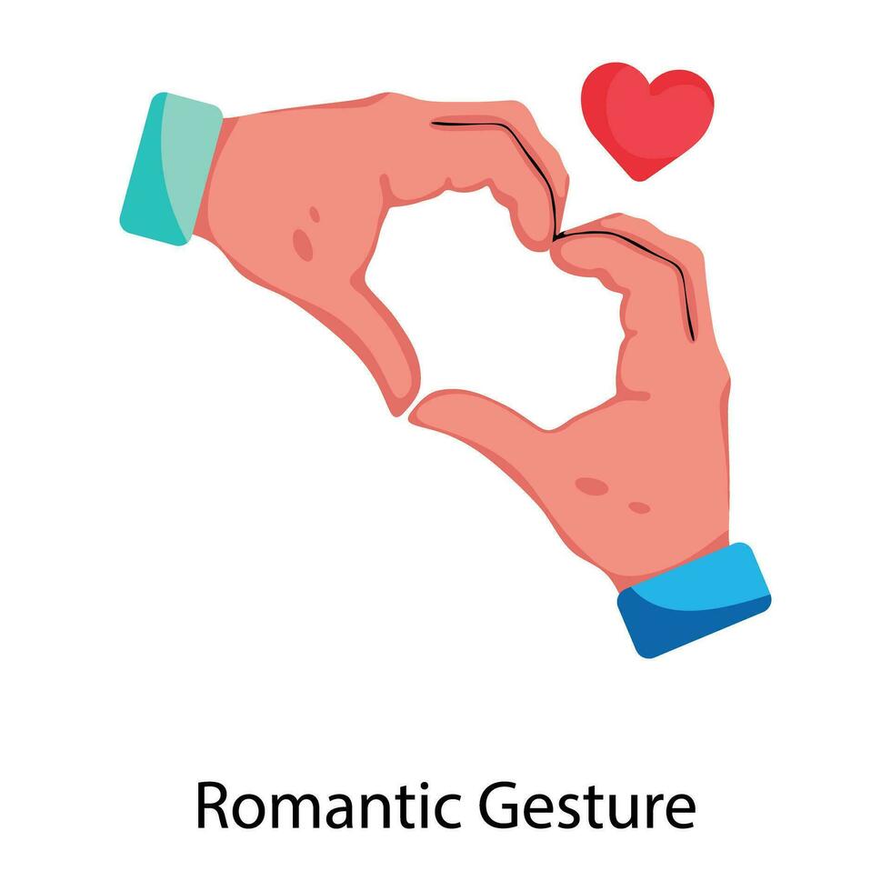 na moda romântico gesto vetor