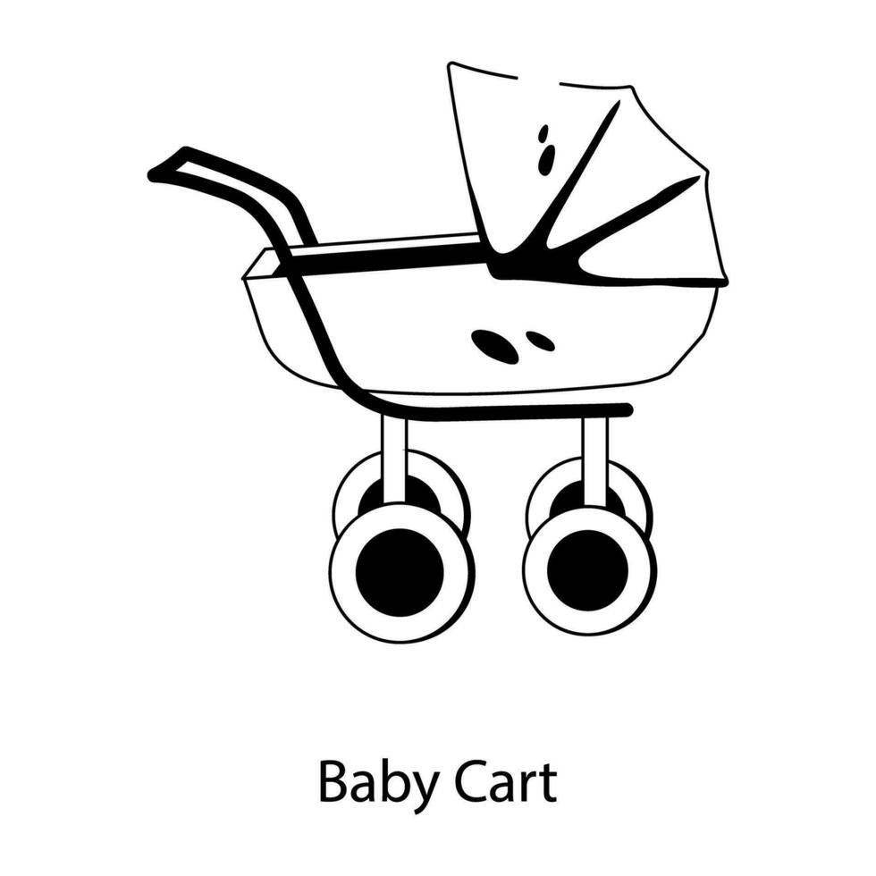 na moda bebê carrinho vetor