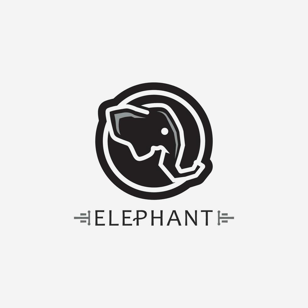 modelo de design de ilustrador de vetor de logotipo de elefante