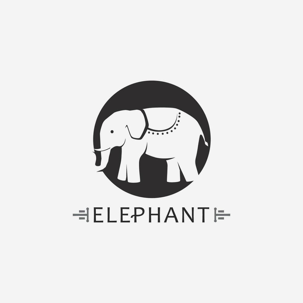 modelo de design de ilustrador de vetor de logotipo de elefante