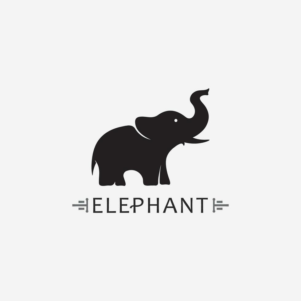 modelo de design de ilustrador de vetor de logotipo de elefante