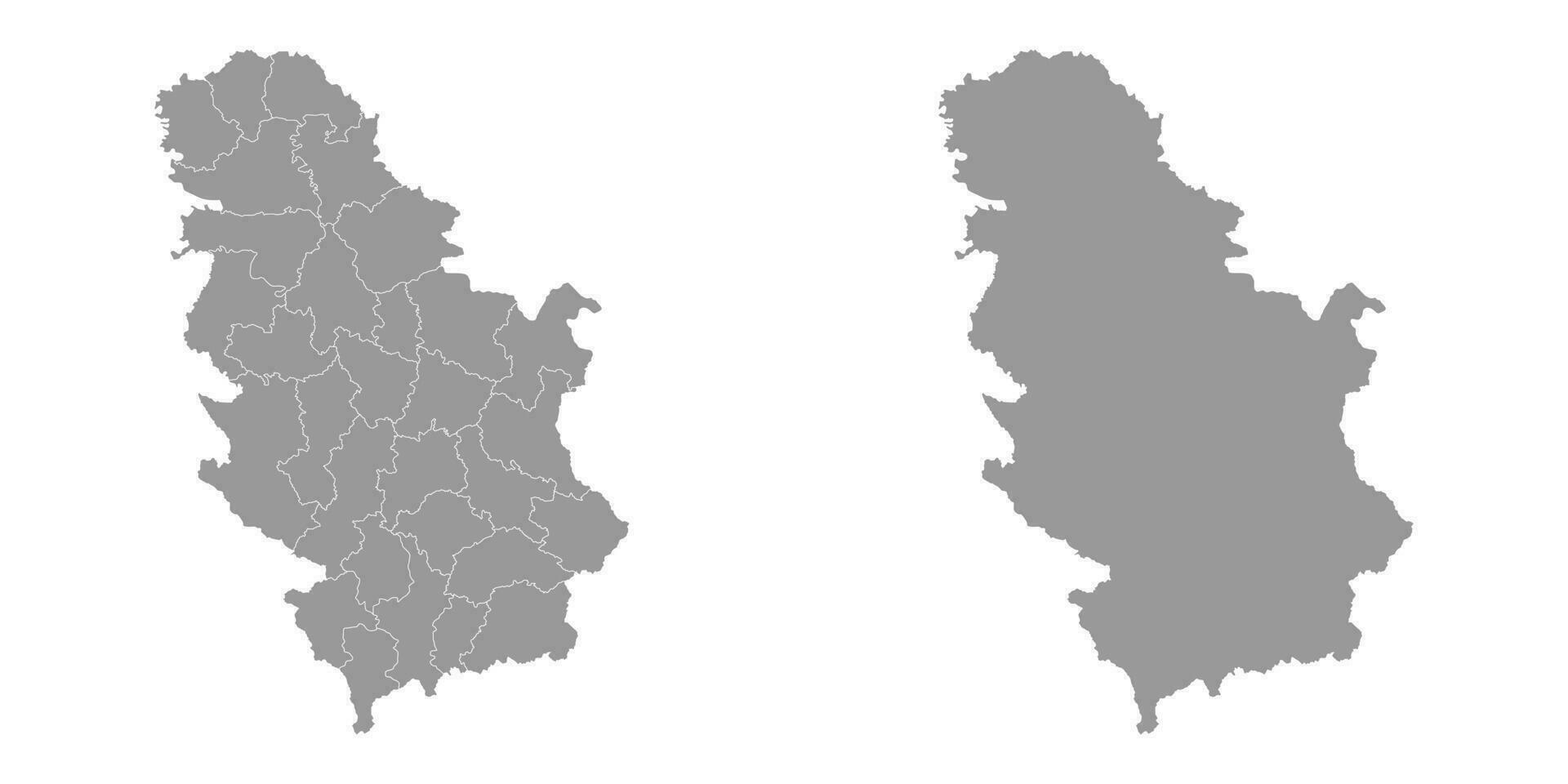 Sérvia cinzento mapa com administrativo distritos. vetor ilustração.