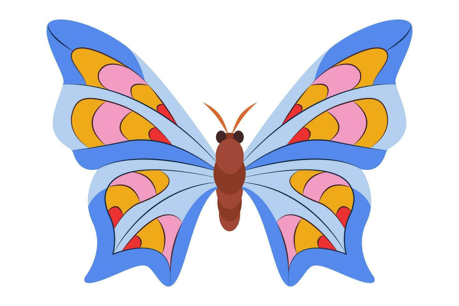 colorida borboleta ícone logotipo isolado. lindo borboleta ilustração vetor