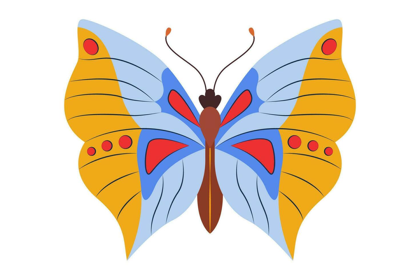 colorida borboleta ícone logotipo isolado. lindo borboleta ilustração vetor