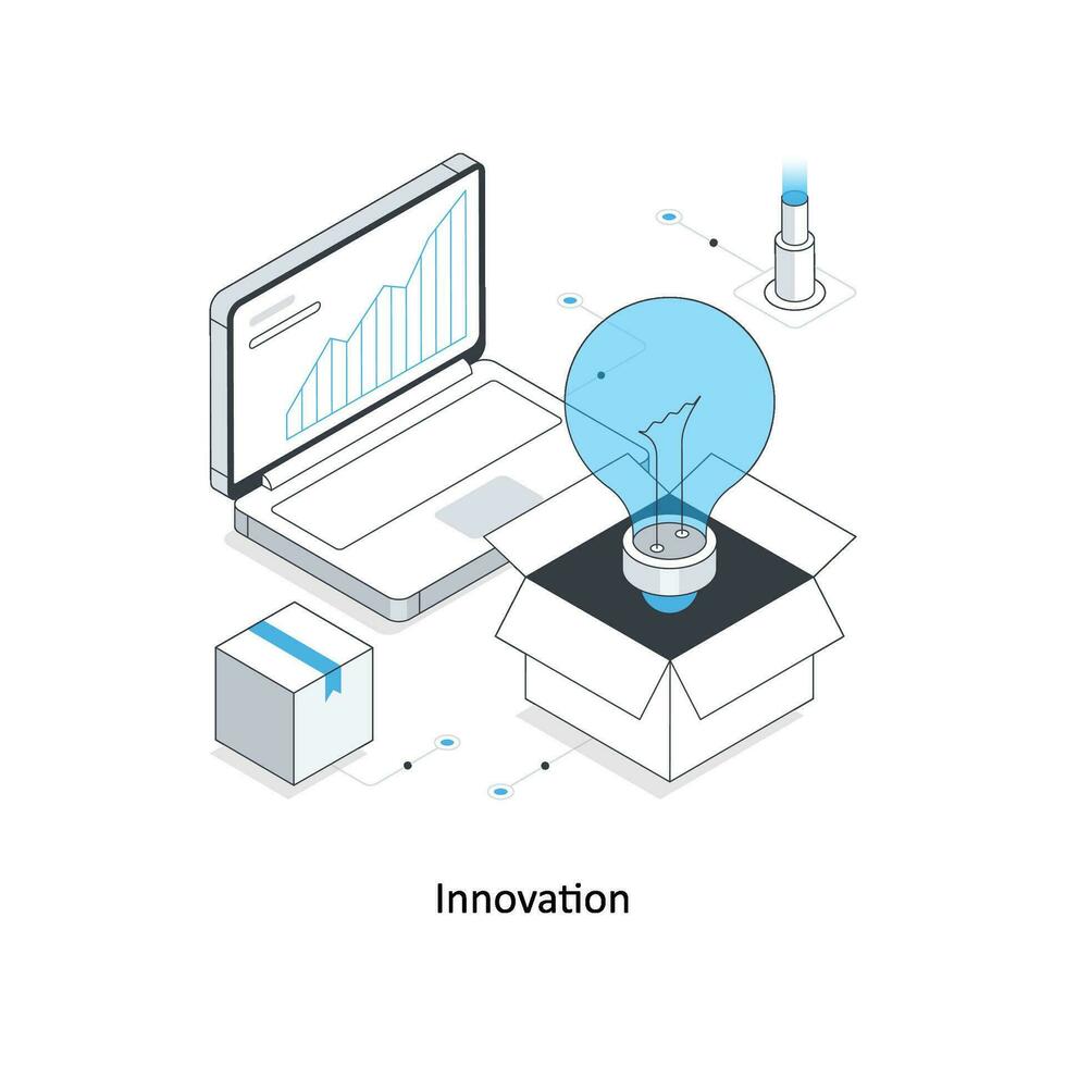 inovação isométrico estoque ilustração. eps Arquivo vetor