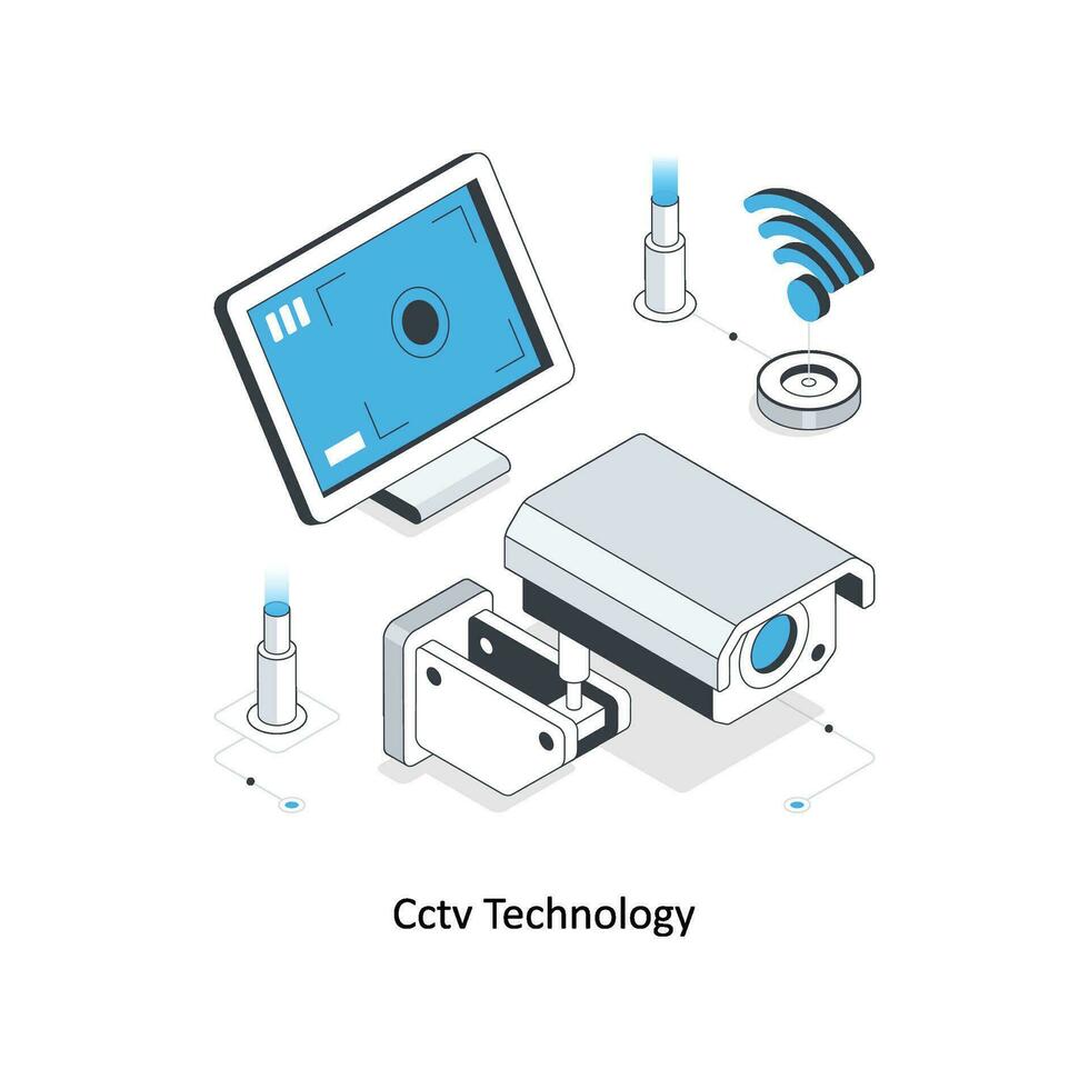 cctv tecnologia isométrico estoque ilustração. eps Arquivo vetor