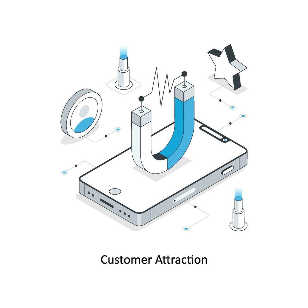 cliente atração isométrico estoque ilustração. eps Arquivo vetor