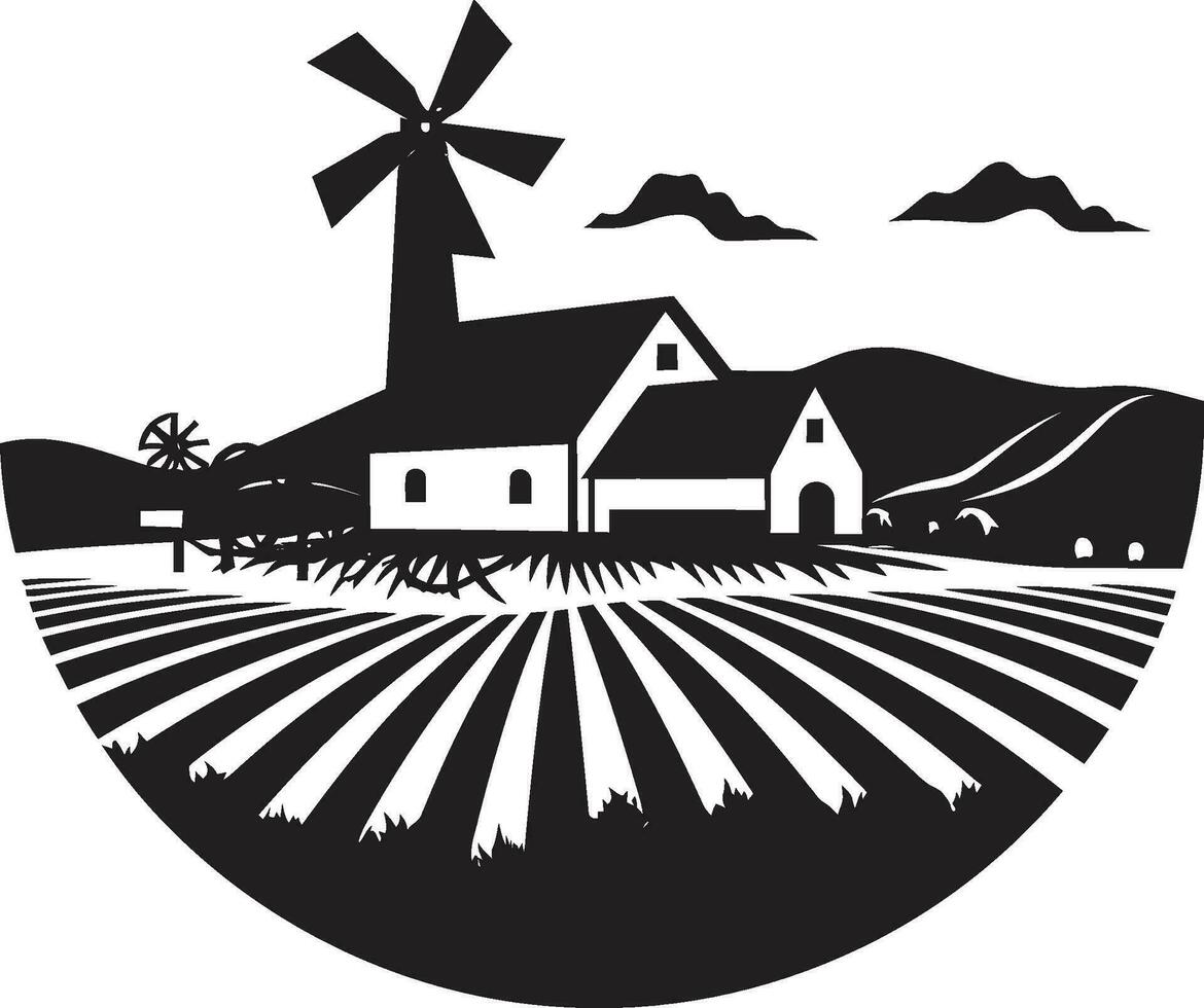 natureza s recompensa agrícola casa de fazenda ícone herdade colheita Preto vetor logotipo para fazendas