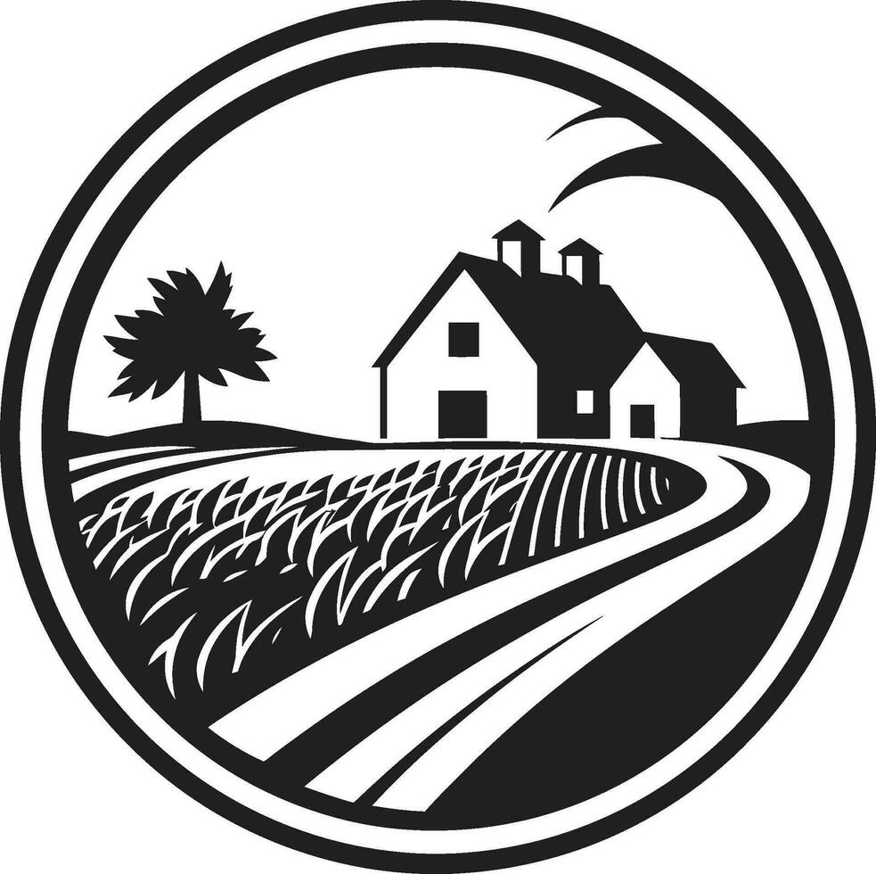 herdade legado Preto vetor logotipo para rural vida campo elegância agrícola casa de fazenda ícone
