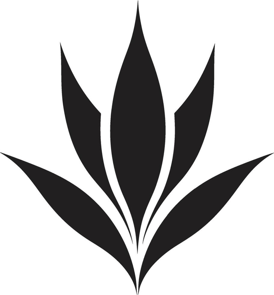 aloés elegância vetor Preto plantar ícone botânico essência aloés vera Preto logotipo
