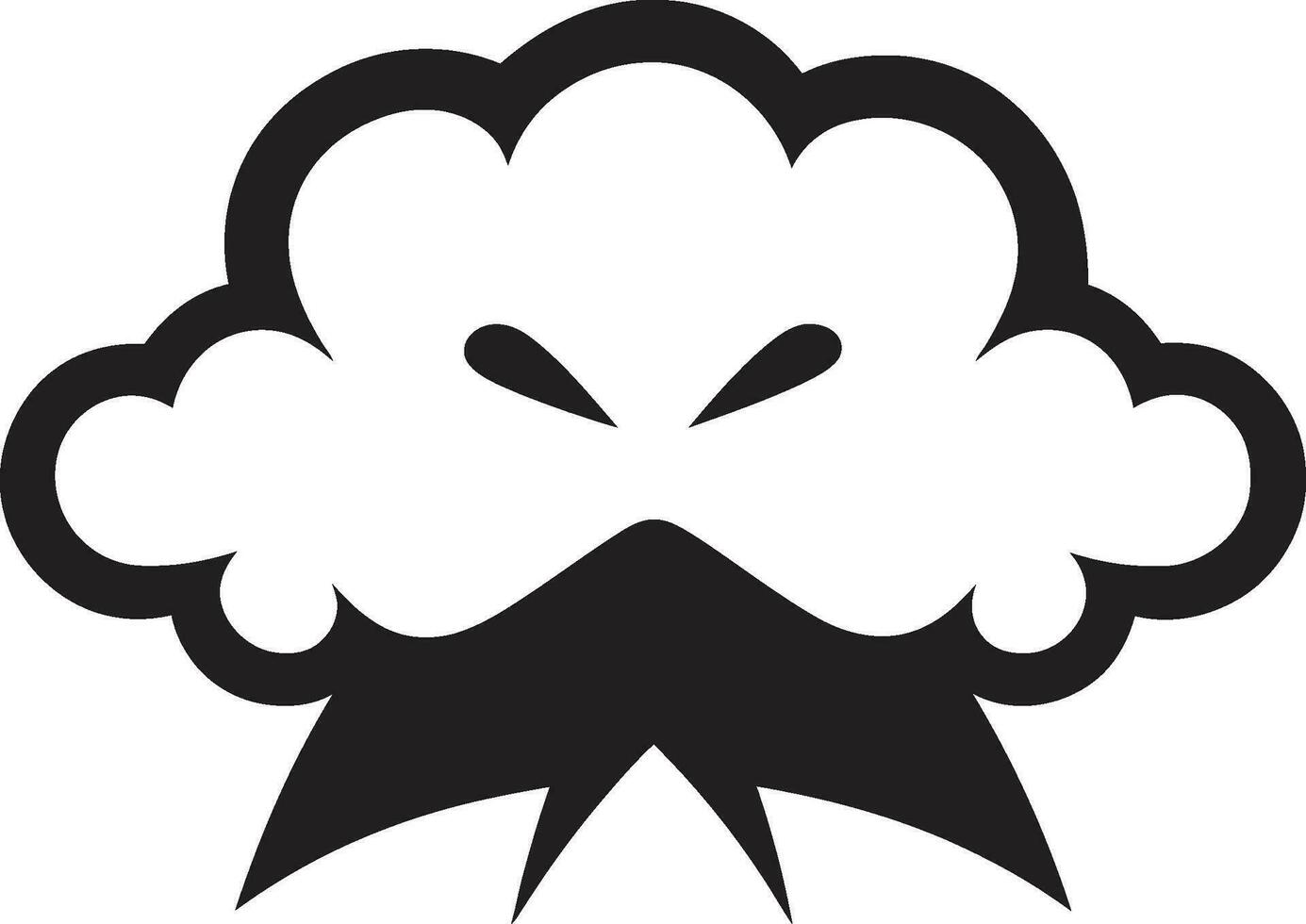 fumegante cumulonimbus desenho animado nuvem logotipo enfurecido nuvem de tempestade Bravo nuvem ícone Projeto vetor