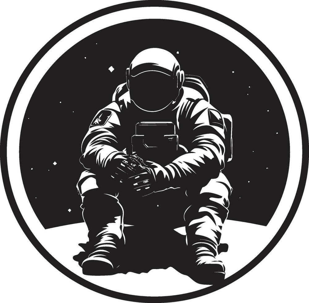 galáctico expedicionário astronauta vetor ícone cósmico explorador astronauta vetor emblema