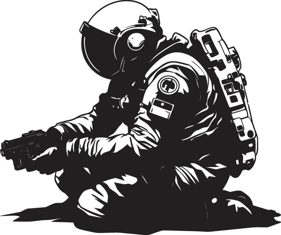 orbital aventureiro vetor astronauta símbolo cosmos viajante Preto espaço explorador logotipo