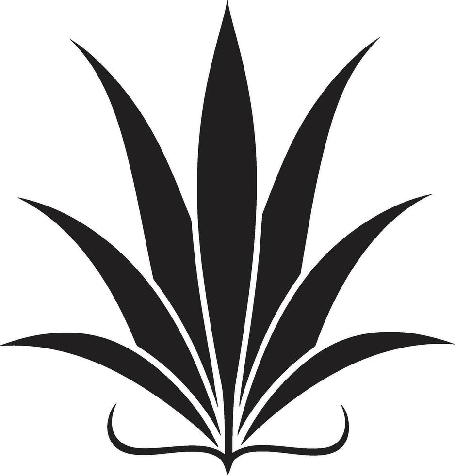 frondoso brilho vetor aloés plantar Preto ícone ervas beleza aloés vera Preto logotipo símbolo