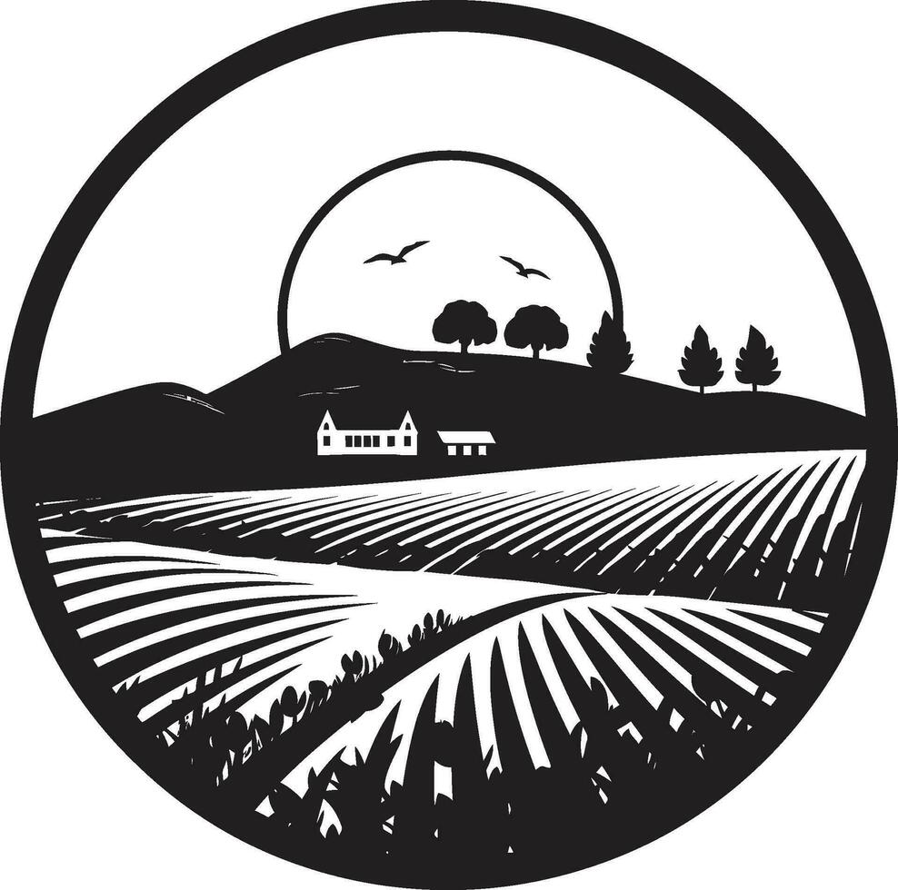 natureza s herdade agrícola casa de fazenda emblema rural esplendor Preto vetor logotipo para país vivo