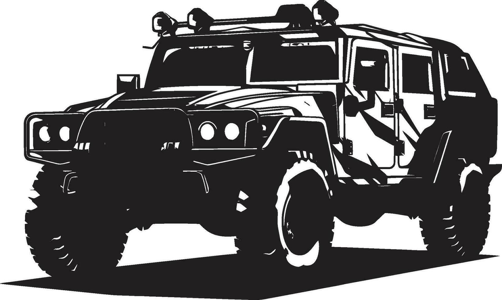 tático transporte Preto 4x4 emblema militante desbravador vetor exército símbolo