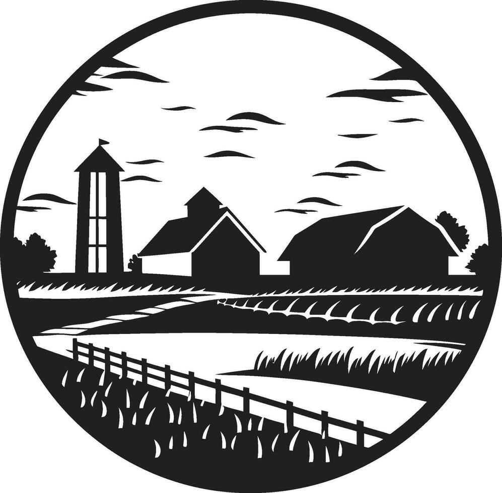 colheita santuário Preto vetor logotipo para fazendas fazenda elegância agrícola casa de fazenda ícone