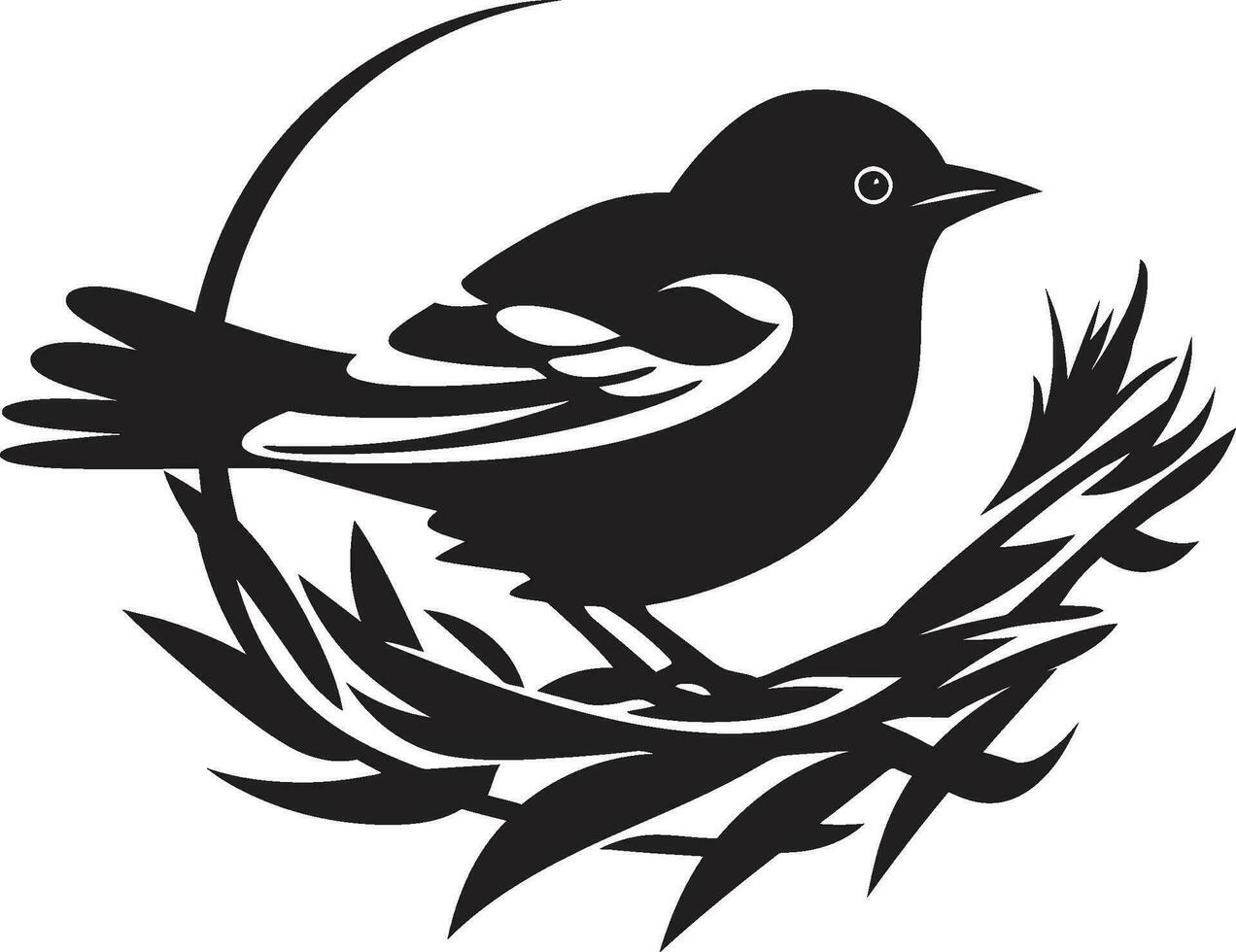tecelagem asas vetor ninho emblema ninho aviária arte emblema