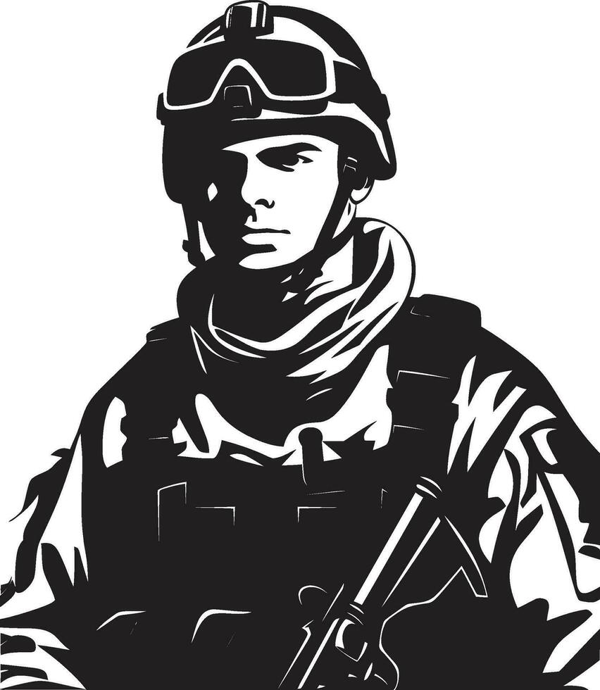 estratégico defensor armado sentinela logotipo Guerreiro guardião vetor militar ícone