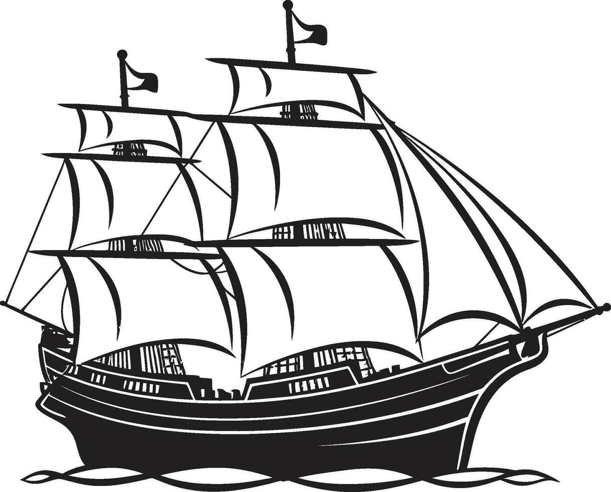 mítico marinheiro Preto navio vetor Antiguidade viajante vetor Preto navio logotipo