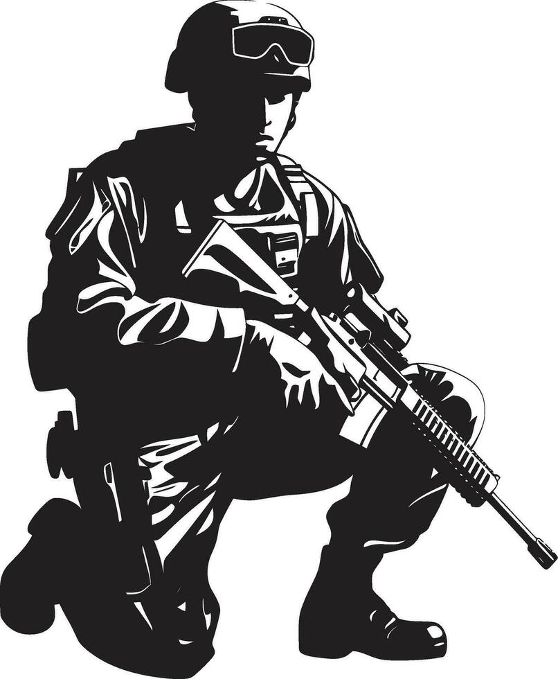 soldado s resolver Preto militar logotipo Projeto combatente vigor armado soldado Preto ícone vetor