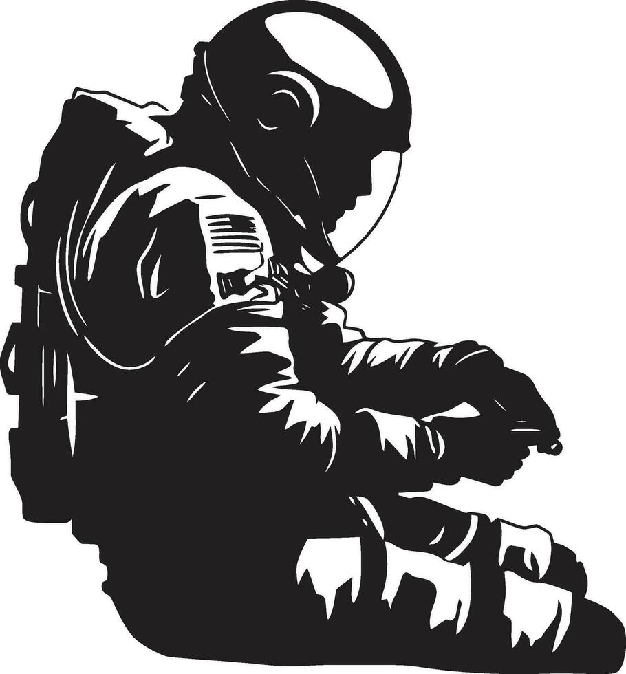 celestial pioneiro vetor espaço explorador galáctico pioneiro astronauta capacete símbolo