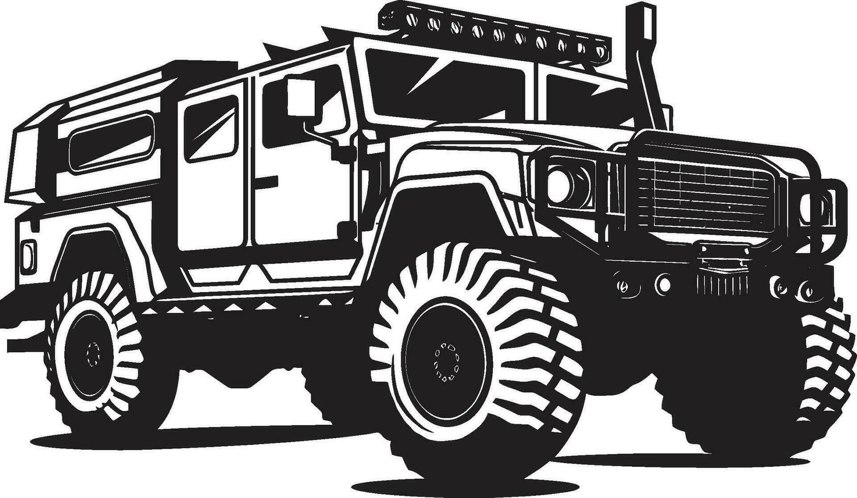 Guerreiro s passeio exército 4x4 emblemático ícone guardião Andarilho Preto exército transporte logotipo vetor