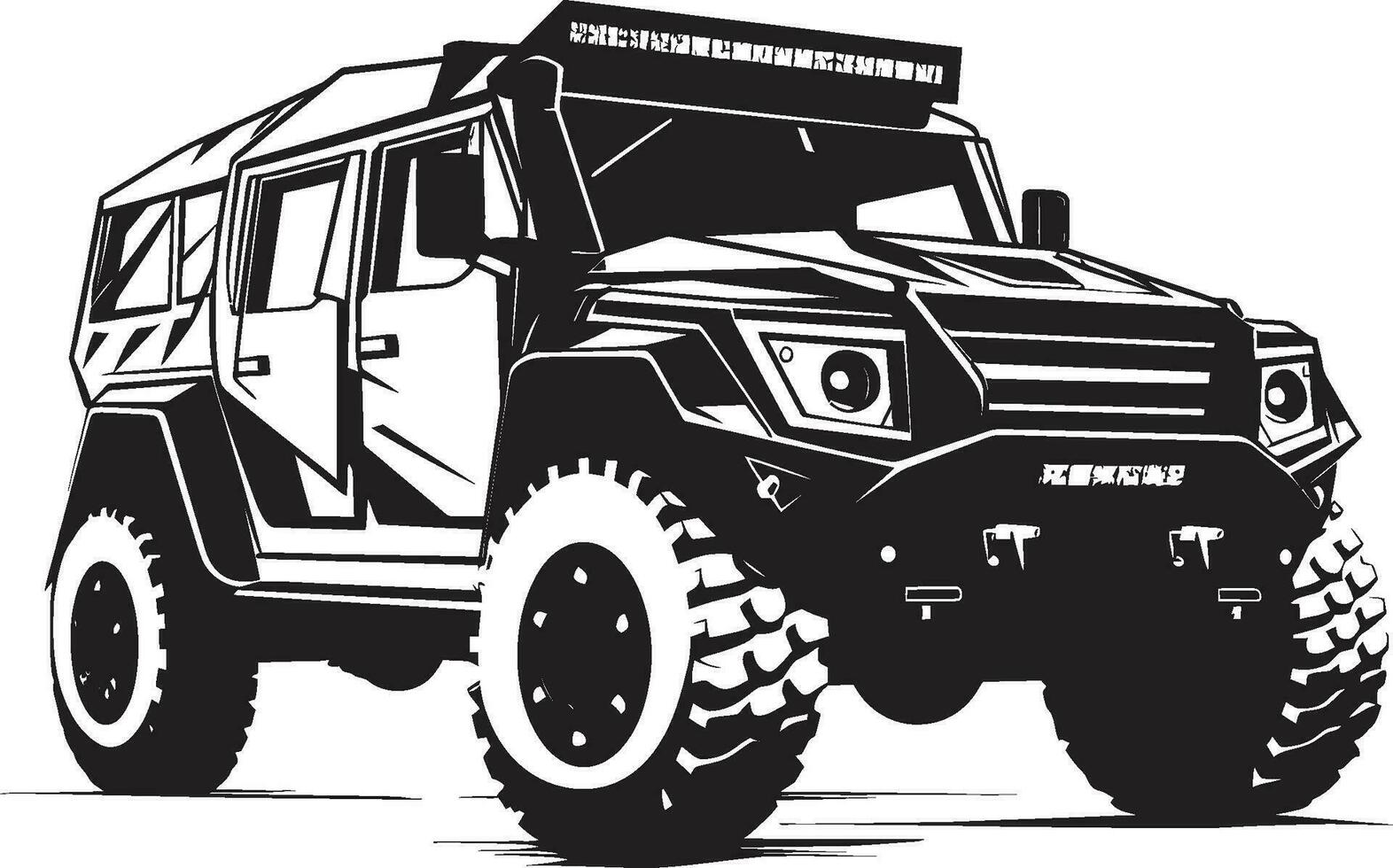 militante desbravador vetor exército símbolo batalha pronto expedição 4x4 Preto logotipo