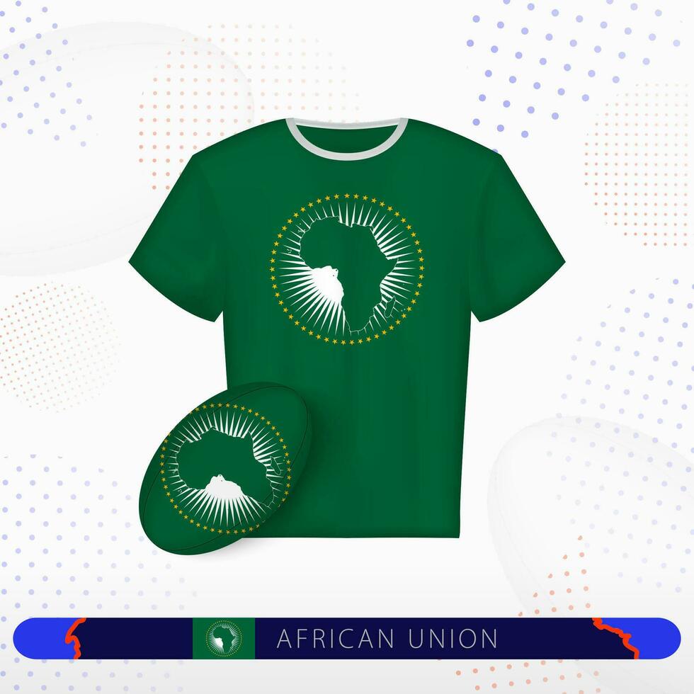 africano União rúgbi jérsei com rúgbi bola do africano União em abstrato esporte fundo. vetor