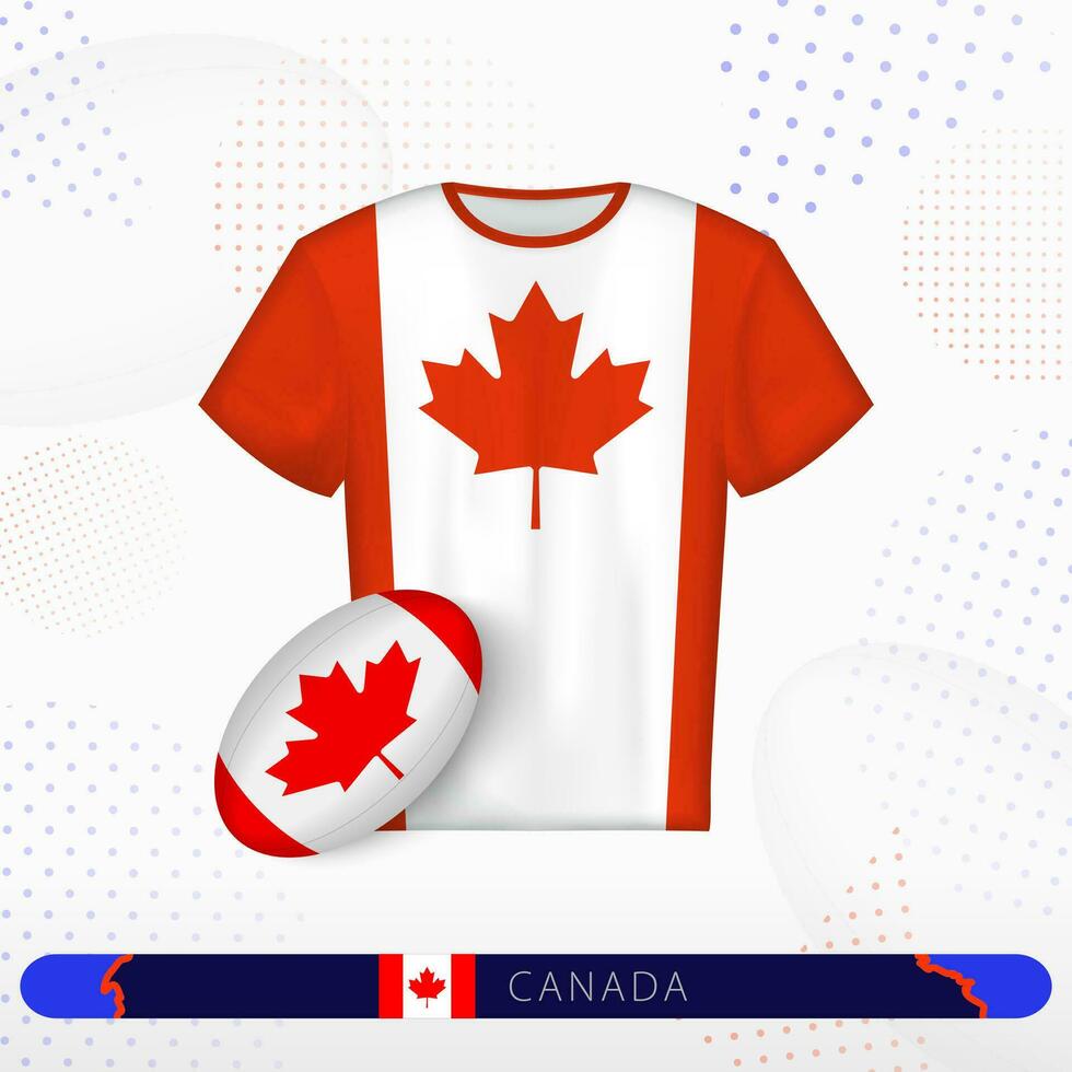 Canadá rúgbi jérsei com rúgbi bola do Canadá em abstrato esporte fundo. vetor