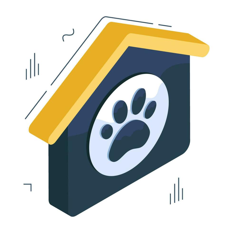 uma único Projeto ícone do casinha de cachorro vetor