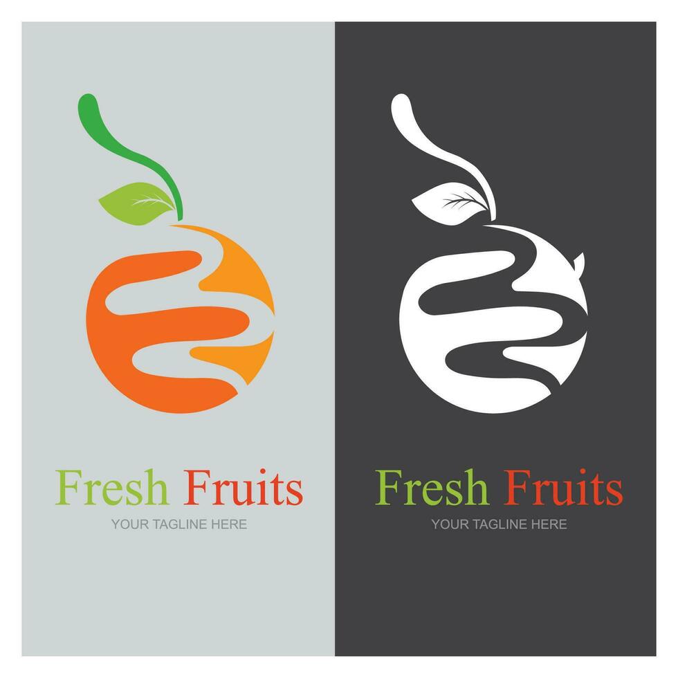 fresco frutas logotipo vetor