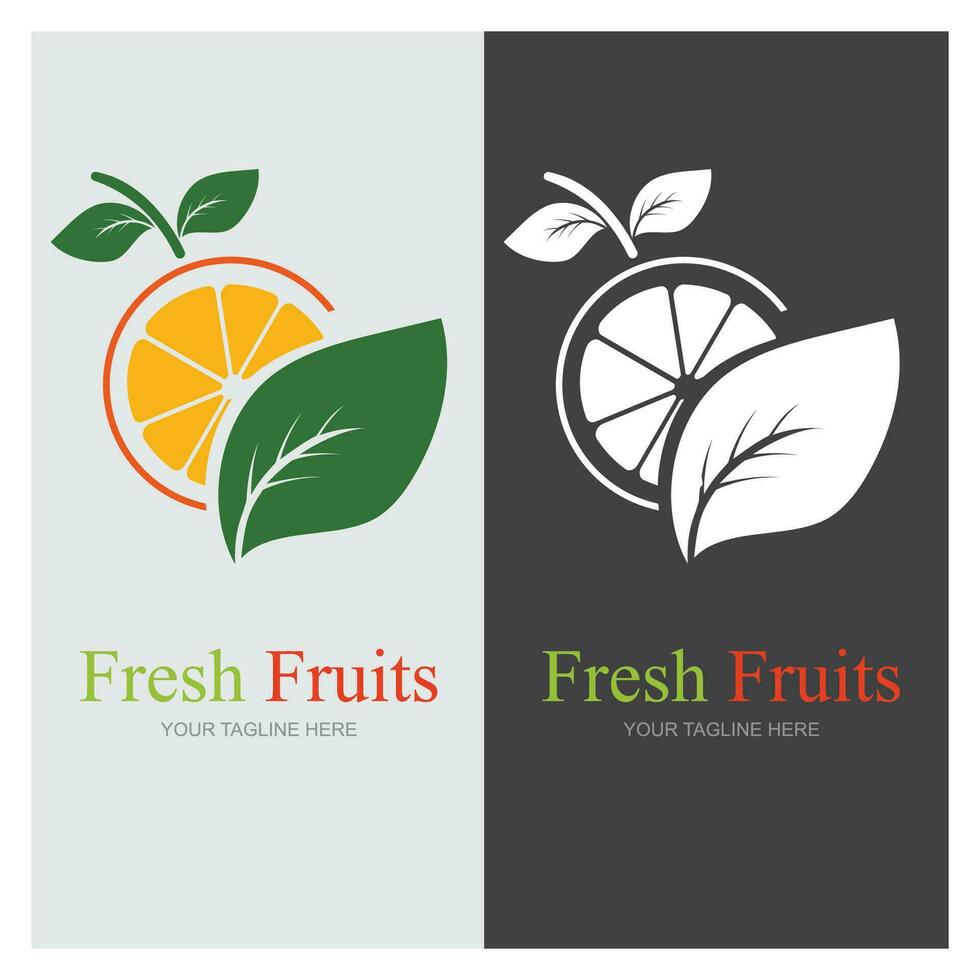 fresco frutas logotipo vetor