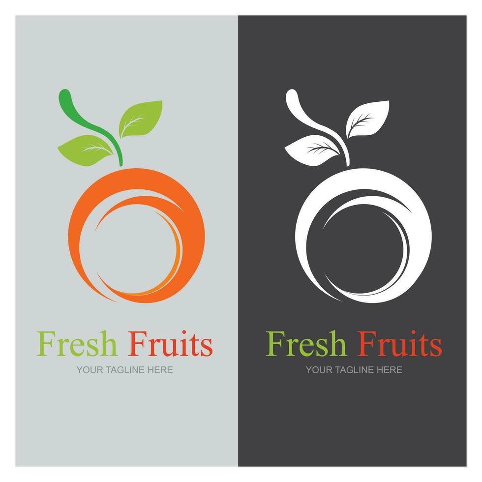 fresco frutas logotipo vetor