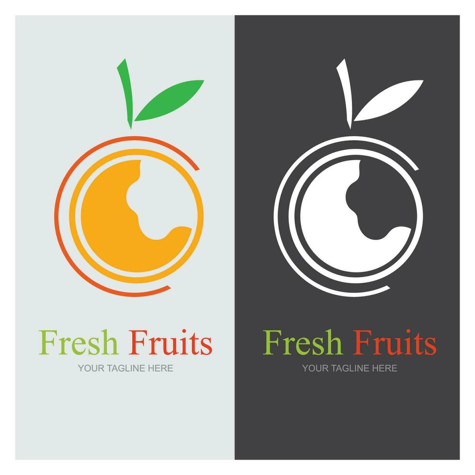 fresco frutas logotipo vetor