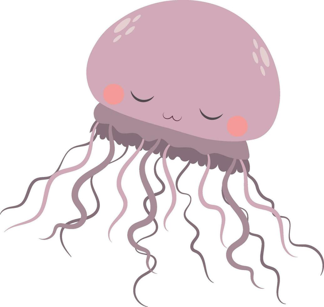fofa medusa com fechadas olhos vetor