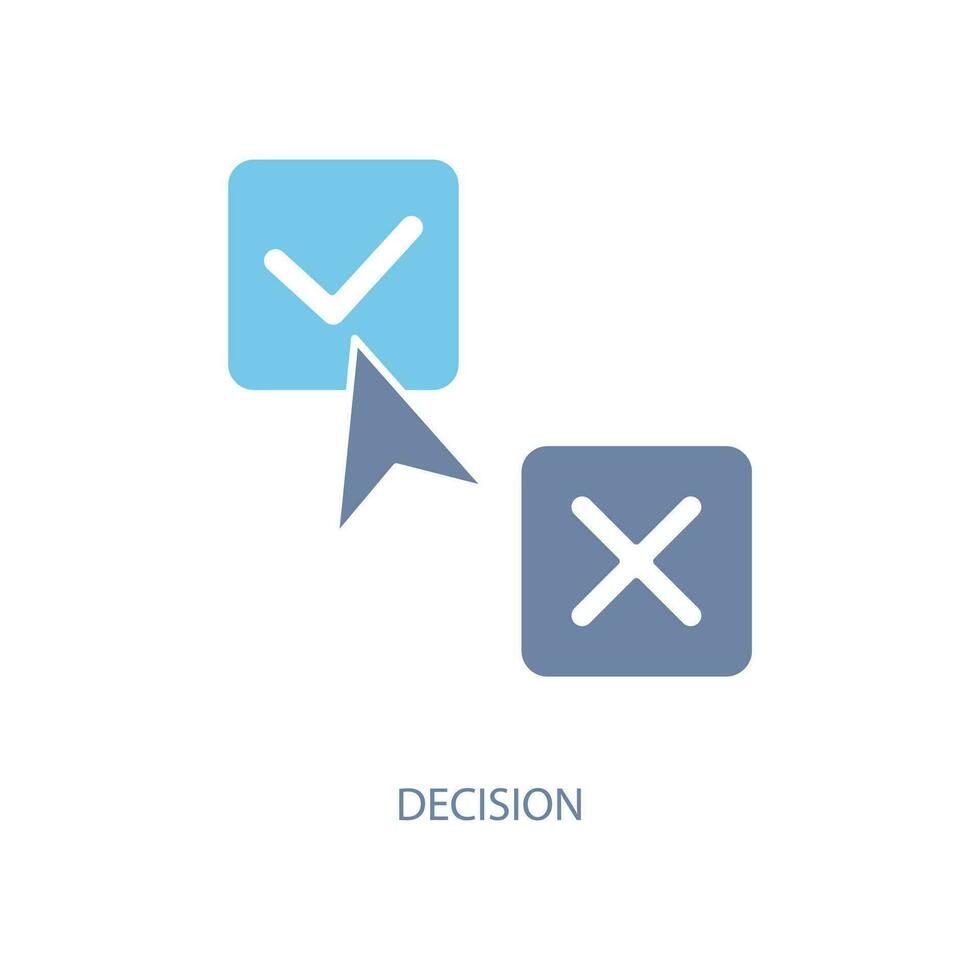 decisão conceito linha ícone. simples elemento ilustração. decisão conceito esboço símbolo Projeto. vetor