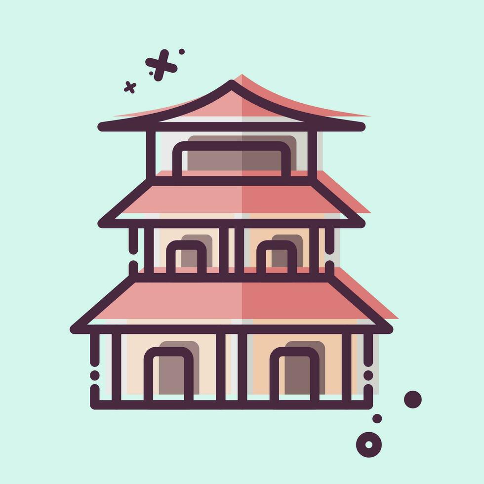 ícone pagode. relacionado para chinês Novo ano símbolo. mbe estilo. simples Projeto editável. simples ilustração vetor