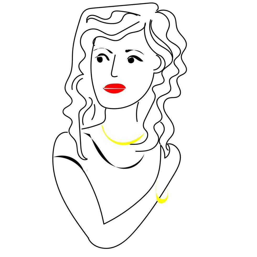vetor mão desenhado esboço ilustração do uma lindo mulher