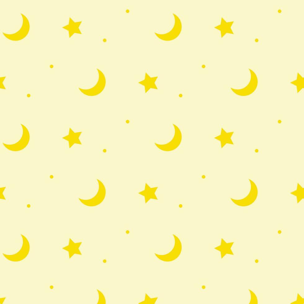 lua e estrelas padronizar desatado. textura para pijamas, cama pano, crianças pano, cortina, papel de parede. vetor