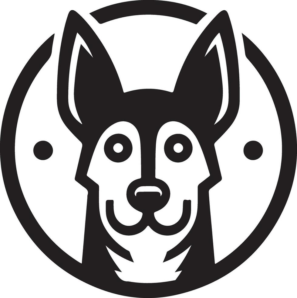 cachorro cabeça logotipo vetor arte ilustração, Preto cor cabeça logotipo